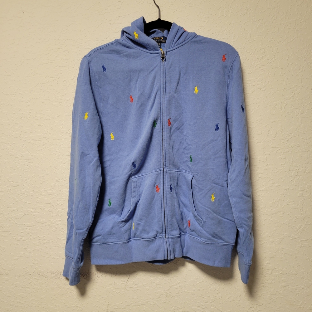 Polo by Ralph Lauren Blue Kids Jacket with Multicolor Embroidery